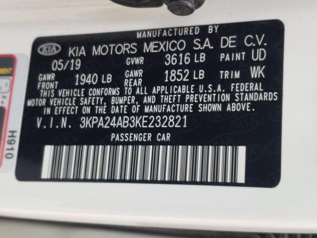 Photo 10 from auction – 2019 KIA RIO with VIN 3KPA24AB3KE232821