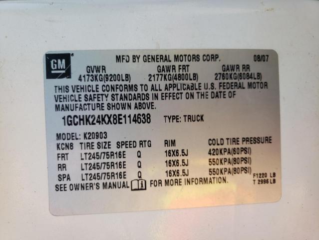 Photo 10 from auction – 2008 CHEVROLET SILVERADO with VIN 1GCHK24KX8E114638