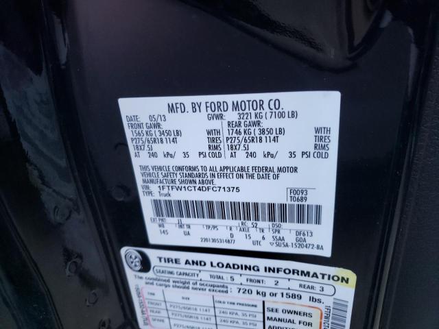 Photo 10 from auction – 2013 FORD F150 SUPER with VIN 1FTFW1CT4DFC71375