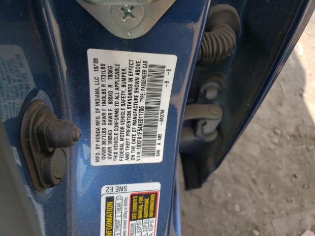 Photo 10 from auction – 2010 HONDA CIVIC LX with VIN 19XFA1F54AE011706