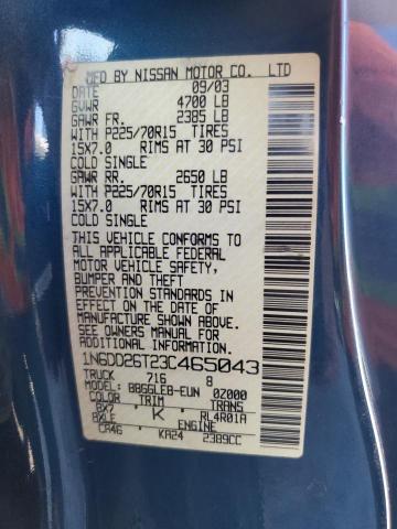 Photo 10 from auction – 2003 NISSAN FRONTIER K with VIN 1N6DD26T23C465043