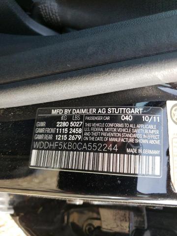 Photo 10 from auction – 2012 MERCEDES-BENZ E 350 with VIN WDDHF5KB0CA552244