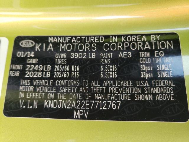 Photo 10 from auction – 2014 KIA SOUL with VIN KNDJN2A22E7712767