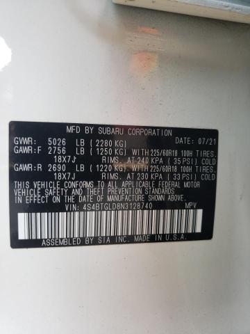 Photo 10 from auction – 2022 SUBARU OUTBACK ON with VIN 4S4BTGLD8N3128740