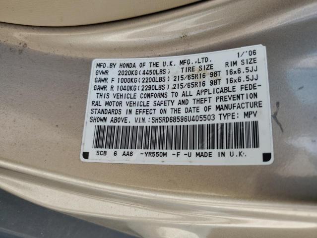 Photo 10 from auction – 2006 HONDA CR-V LX with VIN SHSRD68596U405503