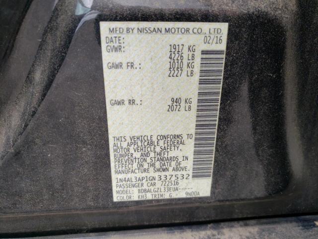 Photo 10 from auction – 2016 NISSAN ALTIMA 2.5 with VIN 1N4AL3AP1GN337532
