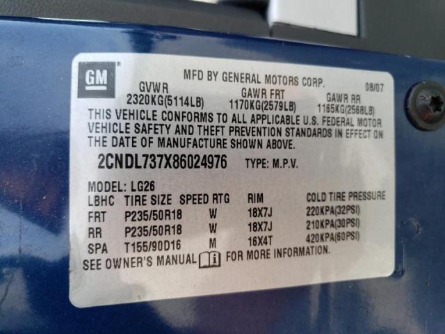 Photo 10 from auction – 2008 CHEVROLET EQUINOX SP with VIN 2CNDL737X86024976