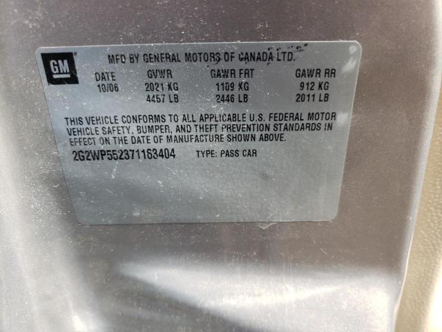 Photo 10 from auction – 2007 PONTIAC GRAND PRIX with VIN 2G2WP552371163404