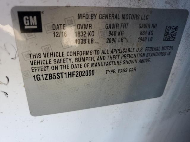 Photo 10 from auction – 2017 CHEVROLET MALIBU LS with VIN 1G1ZB5ST1HF202000