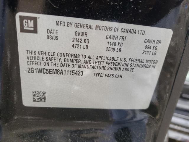 Photo 10 from auction – 2010 CHEVROLET IMPALA LTZ with VIN 2G1WC5EM8A1115423