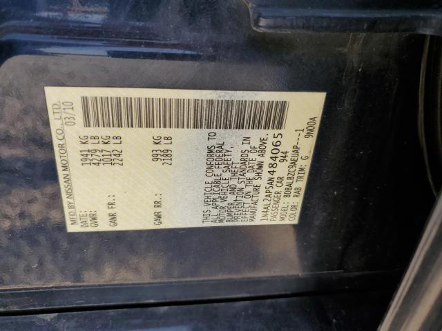 Photo 10 from auction – 2010 NISSAN ALTIMA BAS with VIN 1N4AL2AP5AN484065