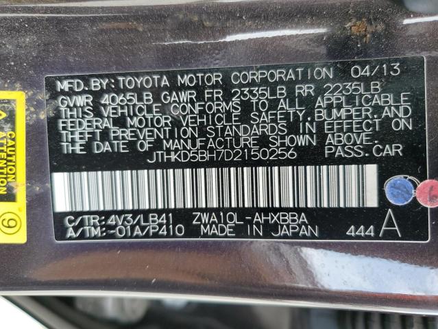 Photo 10 from auction – 2013 LEXUS CT 200 with VIN JTHKD5BH7D2150256