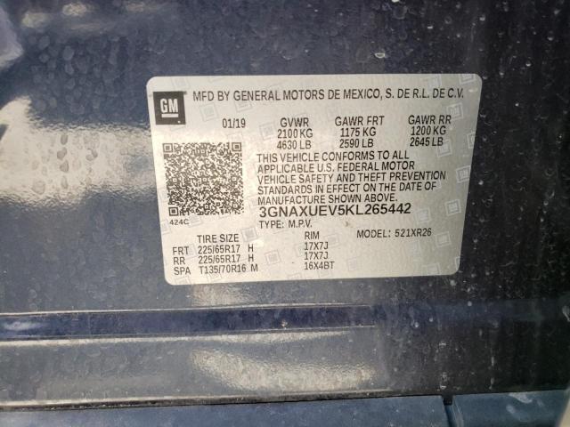 Photo 10 from auction – 2019 CHEVROLET EQUINOX LT with VIN 3GNAXUEV5KL265442