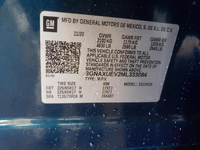 Photo 10 from auction – 2021 CHEVROLET EQUINOX LT with VIN 3GNAXUEV2ML333084