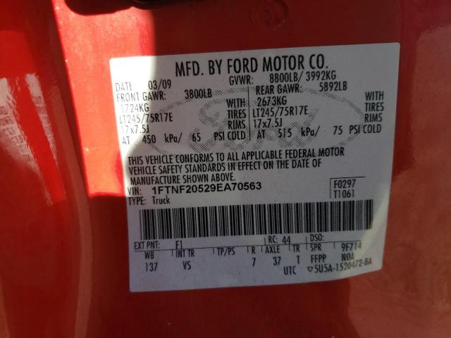 Photo 10 from auction – 2009 FORD F250 SUPER with VIN 1FTNF20529EA70563