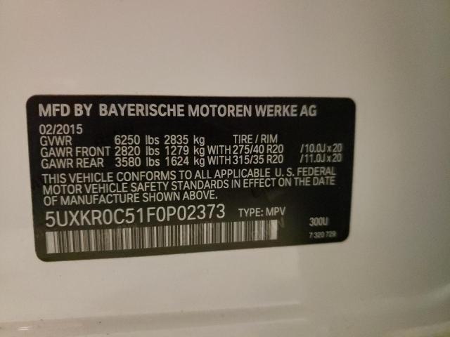 Photo 10 from auction – 2015 BMW X5 XDRIVE3 with VIN 5UXKR0C51F0P02373