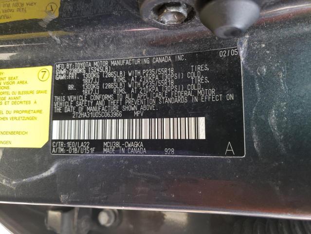 Photo 10 from auction – 2005 LEXUS RX 330 with VIN 2T2HA31U05C063966