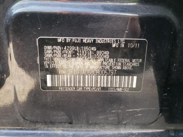 Photo 10 from auction – 2012 SUBARU IMPREZA PR with VIN JF1GJAC68CH005797