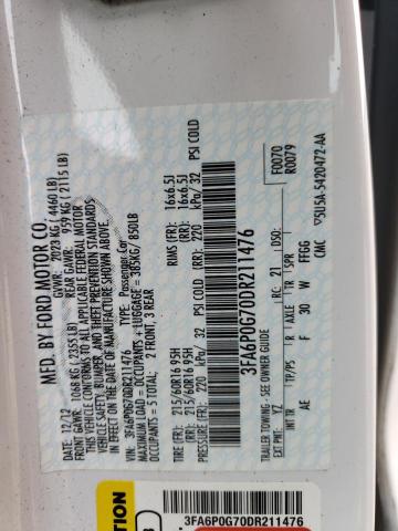 Photo 10 from auction – 2013 FORD FUSION S with VIN 3FA6P0G70DR211476