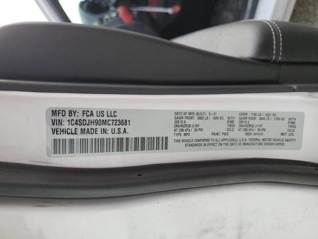 Photo 10 from auction – 2021 DODGE DURANGO SR with VIN 1C4SDJH90MC723681