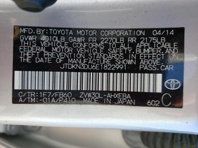 Photo 10 from auction – 2014 TOYOTA PRIUS with VIN JTDKN3DU6E1822991
