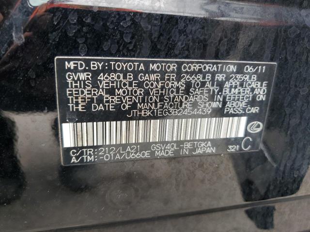 Photo 10 from auction – 2011 LEXUS ES 350 with VIN JTHBK1EG3B2454439