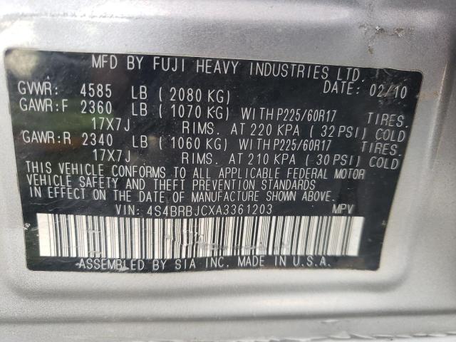 Photo 10 from auction – 2010 SUBARU OUTBACK 2. with VIN 4S4BRBJCXA3361203