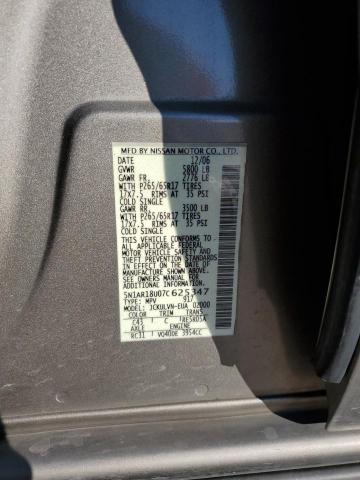 Photo 10 from auction – 2007 NISSAN PATHFINDER with VIN 5N1AR18U07C625347