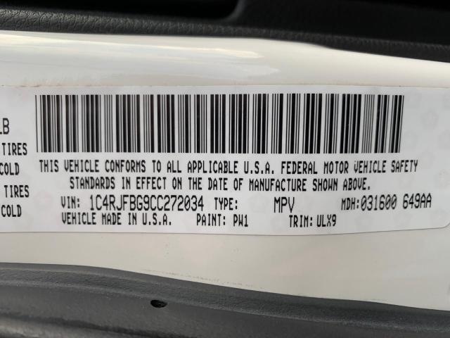 Photo 10 from auction – 2012 JEEP GRAND CHER with VIN 1C4RJFBG9CC272034