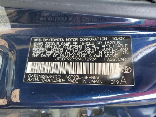 Photo 10 from auction – 2008 TOYOTA YARIS with VIN JTDBT923584012984