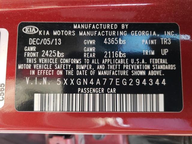 Photo 10 from auction – 2014 KIA OPTIMA EX with VIN 5XXGN4A77EG294344