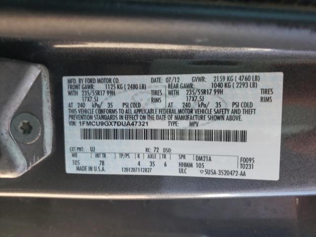 Photo 10 from auction – 2013 FORD ESCAPE SE with VIN 1FMCU9GX7DUA47321