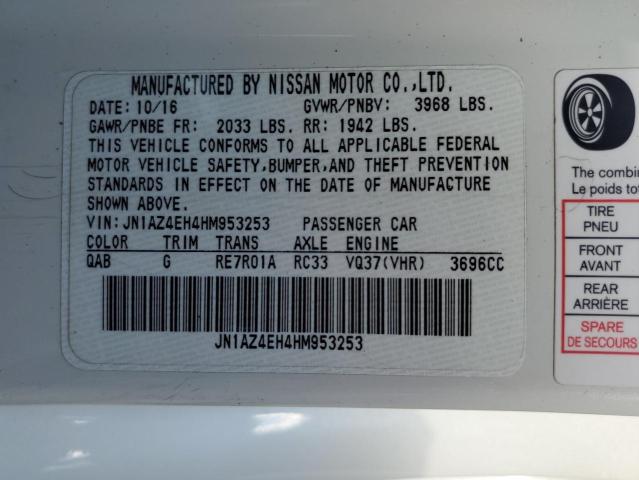 Photo 10 from auction – 2017 NISSAN 370Z BASE with VIN JN1AZ4EH4HM953253