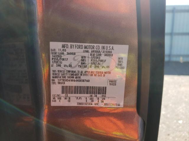 Photo 10 from auction – 2004 FORD F150 with VIN 1FTRX04W64KB58760