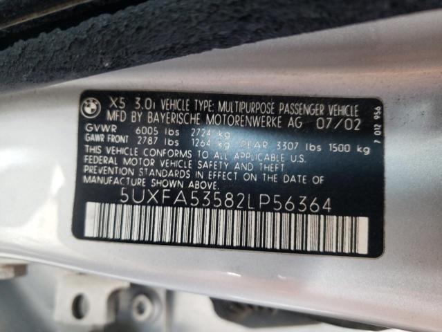 Photo 10 from auction – 2002 BMW X5 3.0I with VIN 5UXFA53582LP56364