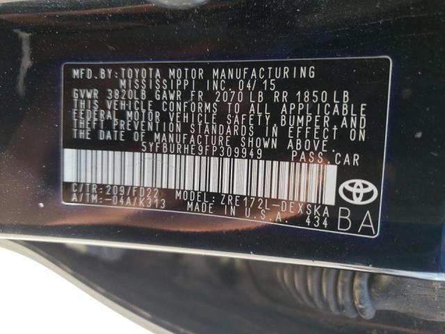 Photo 10 from auction – 2015 TOYOTA COROLLA L with VIN 5YFBURHE9FP309949