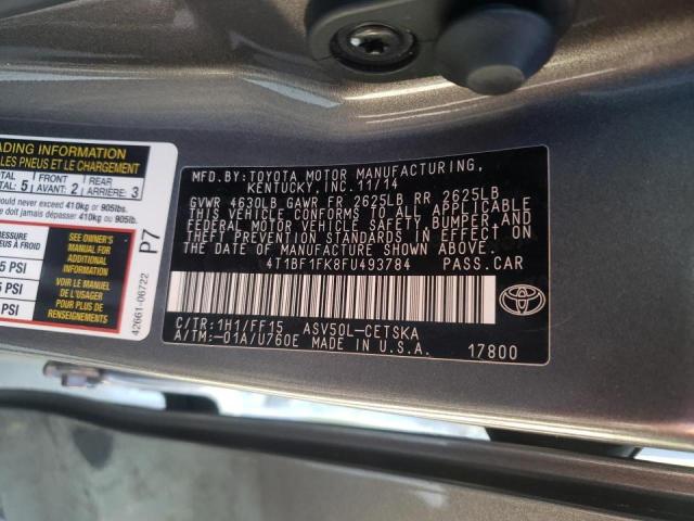 Photo 10 from auction – 2015 TOYOTA CAMRY LE with VIN 4T1BF1FK8FU493784