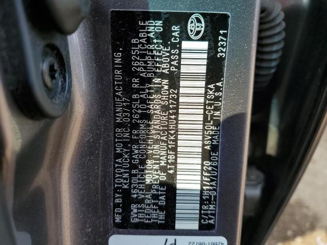 Photo 10 from auction – 2017 TOYOTA CAMRY LE with VIN 4T1BF1FK4HU411732