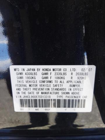 Photo 10 from auction – 2007 ACURA TSX with VIN JH4CL968X7C013318