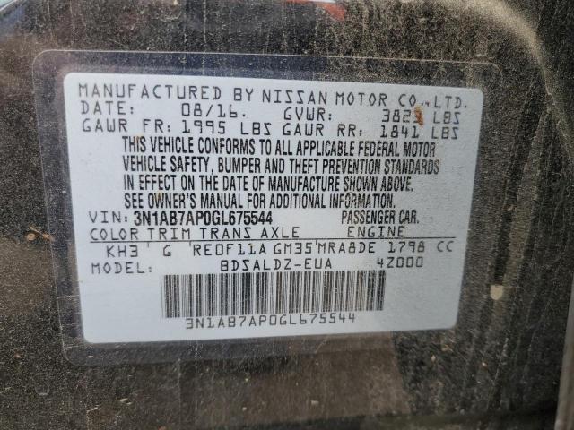 Photo 10 from auction – 2016 NISSAN SENTRA S with VIN 3N1AB7AP0GL675544