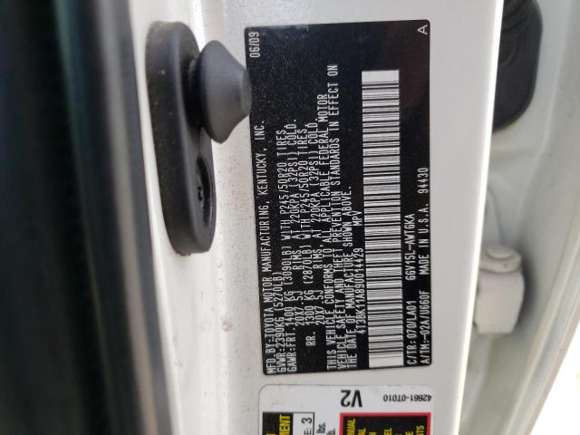Photo 10 from auction – 2009 TOYOTA VENZA with VIN 4T3BK11A89U014429