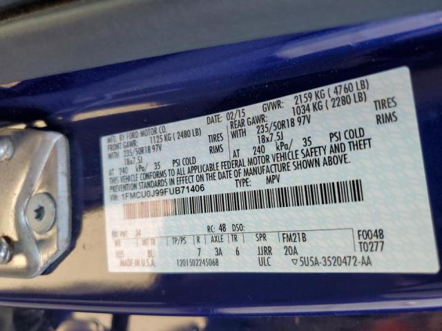 Photo 10 from auction – 2015 FORD ESCAPE TIT with VIN 1FMCU0J99FUB71406
