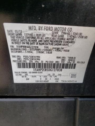 Photo 10 from auction – 2013 FORD TAURUS SEL with VIN 1FAHP2E85DG127838