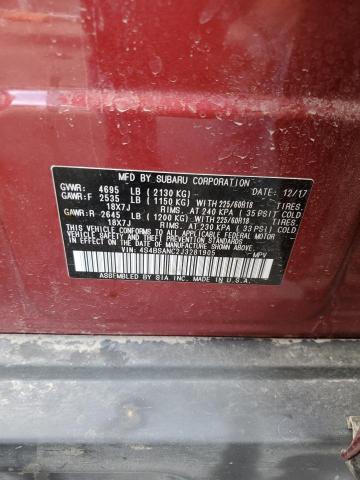 Photo 10 from auction – 2018 SUBARU OUTBACK 2. with VIN 4S4BSANC2J3281905