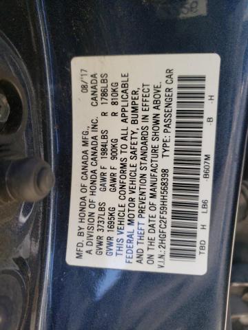 Photo 10 from auction – 2017 HONDA CIVIC LX with VIN 2HGFC2F59HH568398