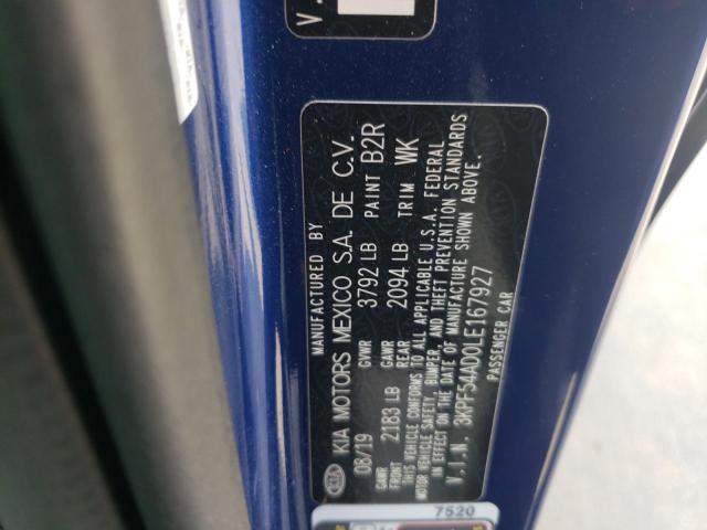Photo 10 from auction – 2020 KIA FORTE EX with VIN 3KPF54AD0LE167927