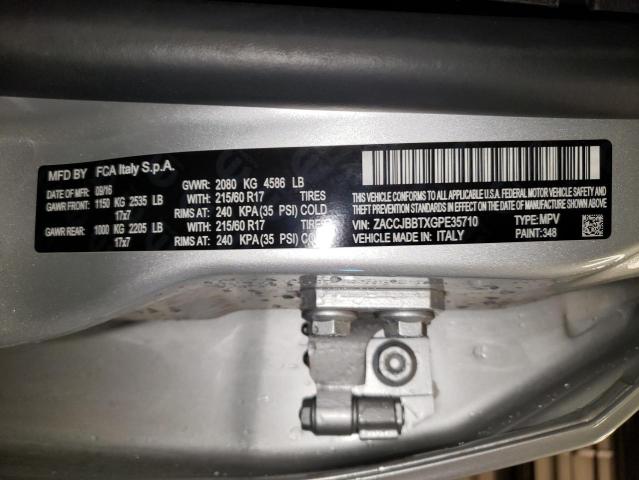 Photo 10 from auction – 2016 JEEP RENEGADE L with VIN ZACCJBBTXGPE35710