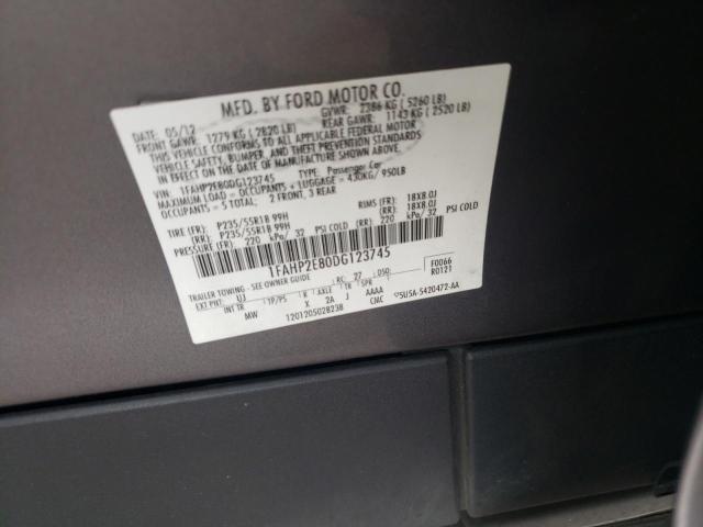 Photo 10 from auction – 2013 FORD TAURUS SEL with VIN 1FAHP2E80DG123745