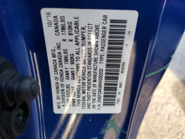 Photo 10 from auction – 2017 HONDA CIVIC LX with VIN 2HGFC4A54HH300202