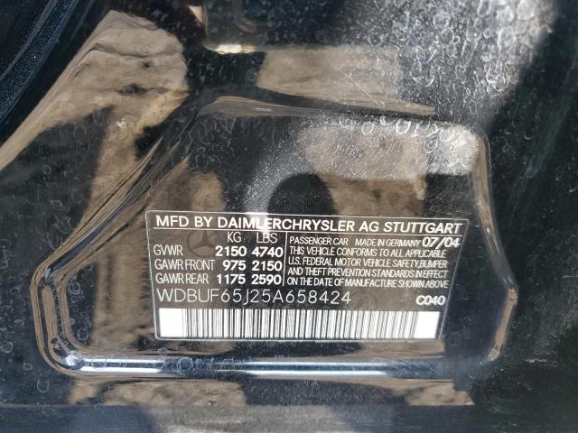 Photo 10 from auction – 2005 MERCEDES-BENZ E 320 with VIN WDBUF65J25A658424